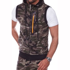 SC Men Camouflage Casual Zip Hooded Vest FLZH-ZW28