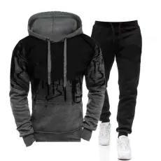 SC Men Ink Splash Print Hooded Sweatshirt Two-Piece Pants Sets FLZH-ZW86-ZK33