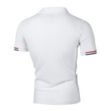 SC Men Neckline Zipper Short Sleeve Casual POLO FLZH-ZT62
