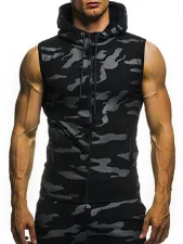SC Casual Camouflage Sleeveless Hooded Vest FLZH-W36