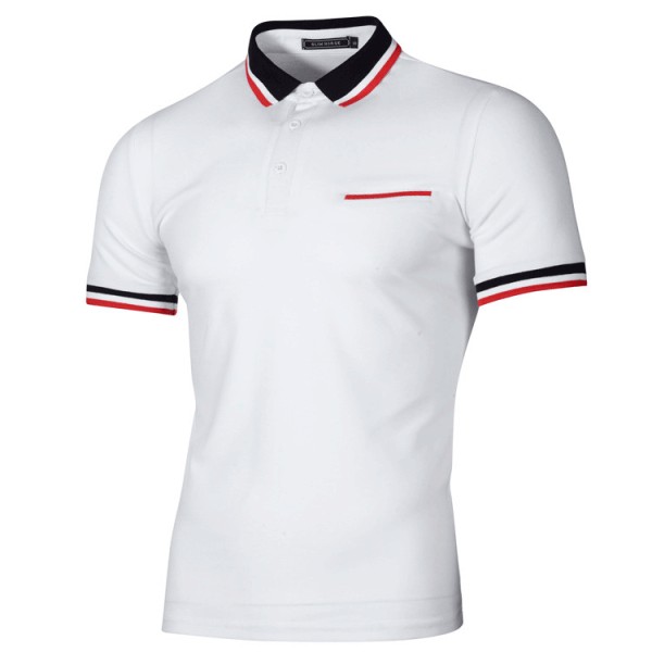 SC Men Neckline Splicing Short Sleeve Casual Polo FLZH-ZT66