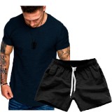 SC Men's Casual Short Sleeve T-Shirt Two Piece Shorts Set FLZH-ZT139-ZK70