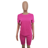 SC Solid T Shirt And Shorts 2 Piece Sets LSD-83666