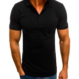 SC Men Solid Color Casual Lapel POLO FLZH-ZT105