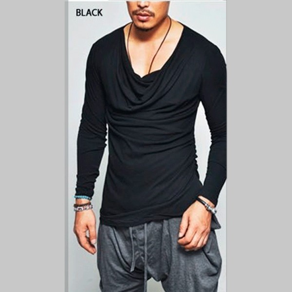 SC Men's Solid Color Long Sleeve T-Shirt FLZH-ZT09