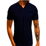 SC Men Solid Color Casual Lapel POLO FLZH-ZT105