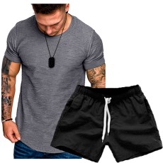 SC Men's Casual Short Sleeve T-Shirt Two Piece Shorts Set FLZH-ZT139-ZK70