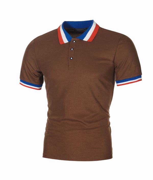 SC Men's Patchwork Lapel Short Sleeve POLO FLZH-ZT55