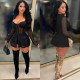 SC Fashion Solid Color Mesh Long Sleeve Zipper Top Shorts Two Piece Sets BY-5683