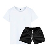 SC Men's Short Sleeve Fashion T-Shirt Two Piece Shorts Set FLZH-ZT129-ZK70