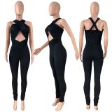 SC Sexy Cross Strap Hollow Out Jumpsuit HHF-99113