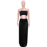SC Sexy Tube Top+Perspective Maxi Skirt+Briefs 3 Piece Sets SH-390301