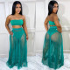 SC Sexy Tube Top+Perspective Maxi Skirt+Briefs 3 Piece Sets SH-390301