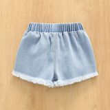 SC Kids Printed Top+Denim Jeans Shorts 2 Piece Sets YKTZ-2212