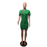 SC Casual Baseball Short Sleeve Mini Dress XHAF-10029