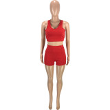 SC Solid Sports Tank Shorts Two Piece Sets MEI-9252