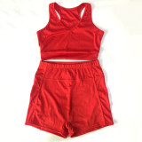 SC Solid Sports Tank Shorts Two Piece Sets MEI-9252