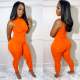 SC Solid Sleeveless Two Piece Pants Sets ZDF-31205