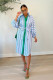 SC Casual Striped Long Sleeve Sashes Midi Dress OLYF-96094