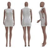 SC Solid Sleeve Sexy Mini Dress TR-1206