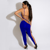 SC Sexy Mesh Patchwork One Shoulder Jumpsuit YIY-5341