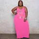 SC Plus Size QUEEN Letter Loose Sling Maxi Dress WAF-7208114