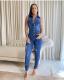 SC Denim Ripped Sleeveless Jeans Jumpsuit LX-6923