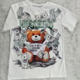 SC Casual Loose Dollar Print O Neck T Shirts YNB-7072