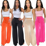 SC Solid High Waist Wide Leg Pants SH-390315