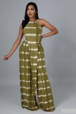 SC Sexy Printed Irregular Top Wide Leg Pants 2 Piece Sets XMY-9353