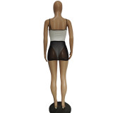SC Sexy Sleeveless Bodysuit+Bandage Mini Skirt Sets BN-9328