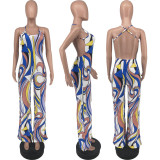 SC Sexy Printed Backless Jumpsuit ZNF-9141