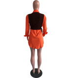 SC Casual Long Sleeve Shirt Dress+Vest Top 2 Piece Sets OMY-80085