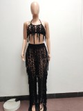 SC Sexy Tassel Crochet Hollow Out Two Piece Sets NYF-8115