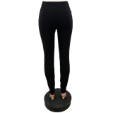 SC Plus Size Solid Hole Skinny Pants CQ-172