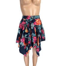 SC Flower Print Irregular Casual Skirt YACF-8066