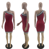 SC Sexy One Shoulder Slin Mini Dress QCRF-8066