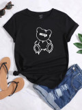 SC Cotton Casual Print Round Neck Short Sleeve T-Shirt QYYF-A075