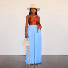 SC Casual Solid Wide Leg Pants OD-8497