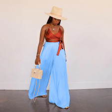 SC Casual Solid Wide Leg Pants OD-8497