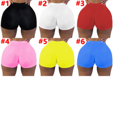 SC Plus Size Solid Fitness Tight Shorts SHD-9819