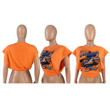 SC Casual Printed Sleeveless Split T Shirt CH-8225