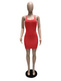 SC Solid Spaghetti Strap Slim Mini Dress MZ-2751