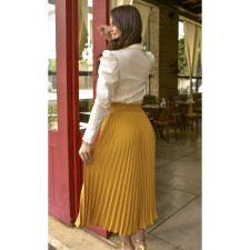 SC Fashion Elegant Solid Color Pleated Skirt LS-0373