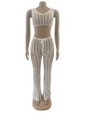 SC Sexy Crochet Hollow Out Two Piece Pants Sets OSM-4360