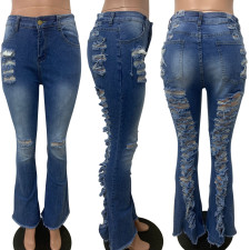SC Denim Ripped Hole Flared Jeans Pants LSD-82089