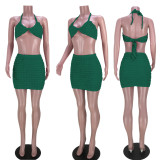 SC Sexy Halter Bra Top Mini Skirt 2 Piece Sets GZYF-8083