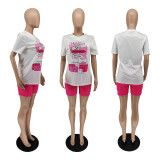 SC Casual Printed T Shirt And Shorts 2 Piece Sets CJF-3070
