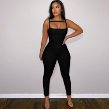 EVE Solid Sleeveless Tight Sling Jumpsuit ME-8130