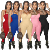 SC Solid Sexy Tight Sling Jumpsuit ME-8097